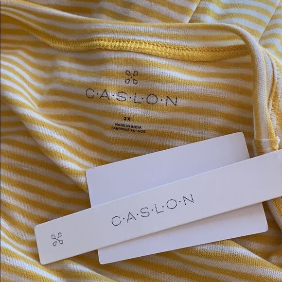 Caslon yellow/white stripe tee NWT, 2X - Picture 7 of 7